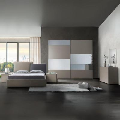 Camera Da Letto Liana Colore Canapa Con Letto Contenitore E Testiera Grigio Tortora